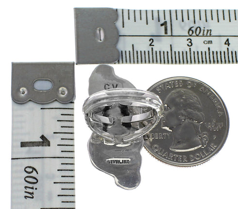 Southwest Sterling Silver And Turquoise Ring Size 4-1/2 RX94116